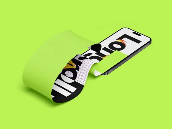 苹果手机创意卷轴UI网页展示APP设计提案样机模板 iPhone 14 Pro Longscroll Mockup-2