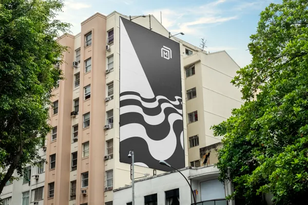 高质量城市街道摄影高楼墙体广告海报设计提案展示样机模板 BRA-RJ003