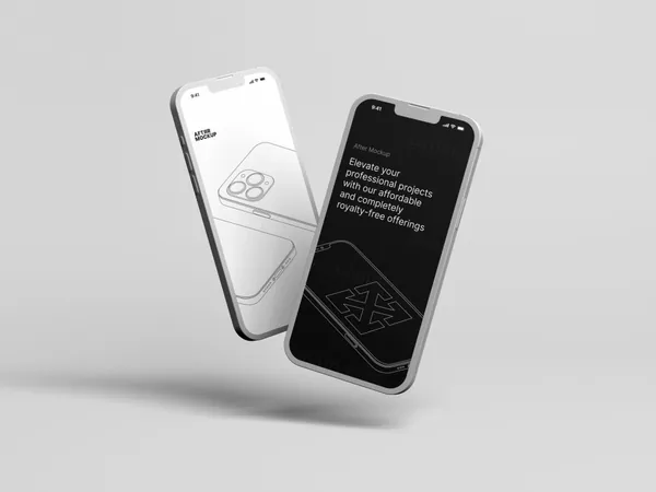 超高质量极简主义苹果手机APP设计UI界面贴图展示样机模板 iPhone Clay Mockups-12