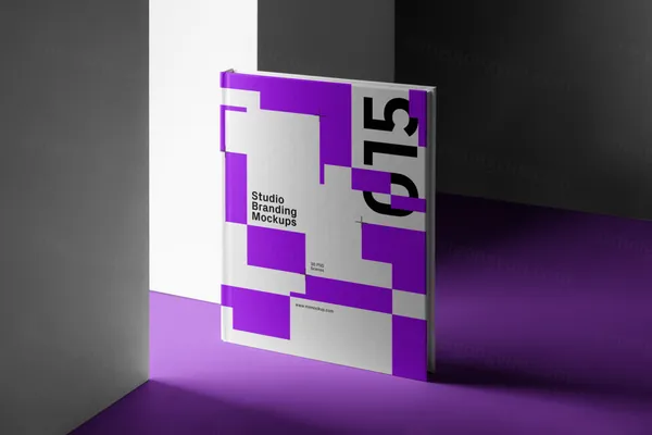 高质量精装书籍封面工作室品牌VI设计提案贴图展示样机模板 Studio Branding Mockups-2