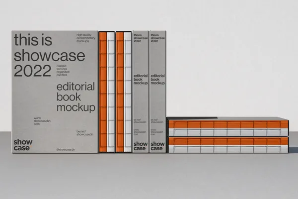 高质量精装书籍杂志画册封面封套文件夹设计贴图展示样机模板 Book Folder Mockup-4