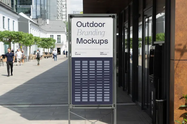 高质量户外广告牌海报设计提案贴图展示样机模板 Outdoor Branding Mockup-3