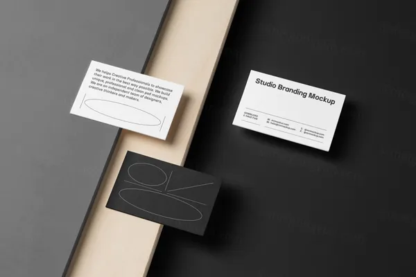 高质量商务名片工作室品牌VI设计提案贴图展示样机模板 Studio Branding Mockups-3