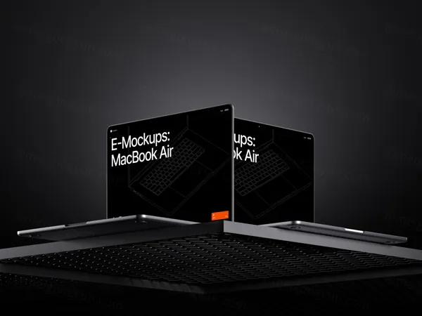 高质量苹果笔记本创意场景展示网页设计提案样机模板素材 MacBook Air Mockup-1