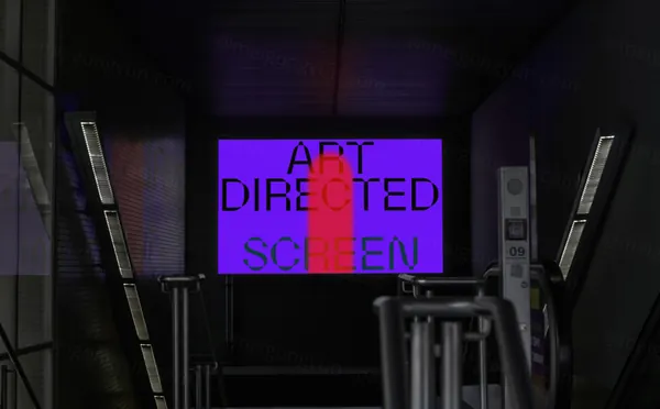 高端定制级地下电梯顶部显示屏广告海报设计贴图展示样机模板素材 ARTD C02 SCREEN 001