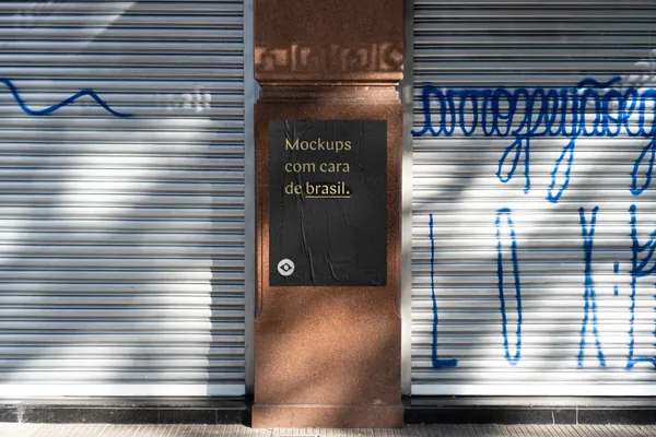 高质量户外高清摄影城市街头小广告海报传单设计贴图展示样机模板 Poster Mockup-6