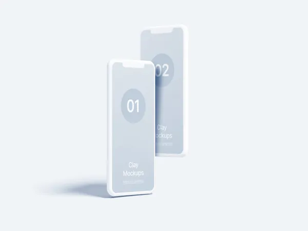 极简主义Apple白模手机APP设计UI界面贴图展示样机模板 iPhone Clay Mockups-9