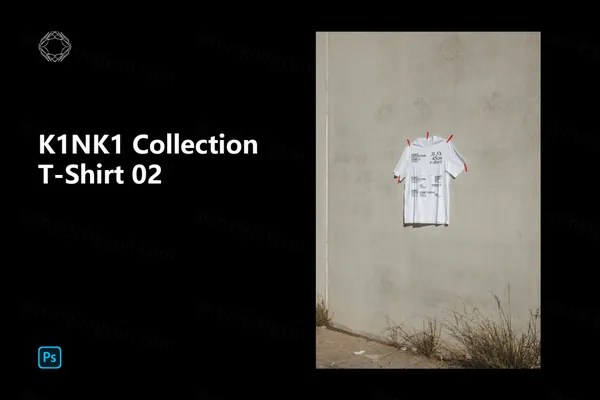 高端户外实拍粘在墙上的T恤潮牌服饰设计提案贴图展示样机模板 T-Shirt 02