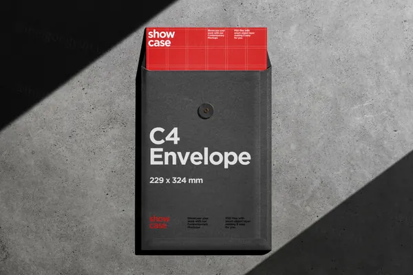信封文件袋文件夹深灰系冷淡风高端品牌设计提案展示样机模板套装 Grey Series Mockup-4