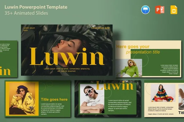 欧美大胆配色商业宣传PPT主题演讲模板 LUWIN PowerPoint Template