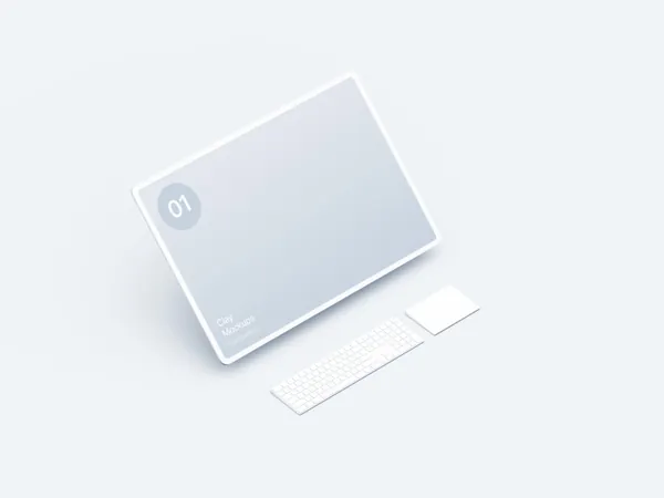 极简主义电脑显示器Web网页设计UI贴图展示样机模板 Monitor Clay Mockups-5