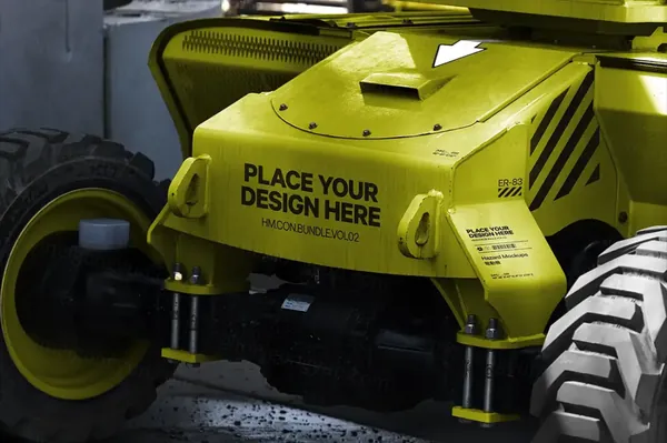 户外工地拖拉机车头建筑公司企业品牌设计VI提案展示样机模板 Construction Mockup