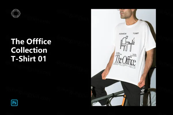 高端办公室室内实拍无CGT恤服饰企业品牌设计贴图展示样机模板 T-Shirt-4