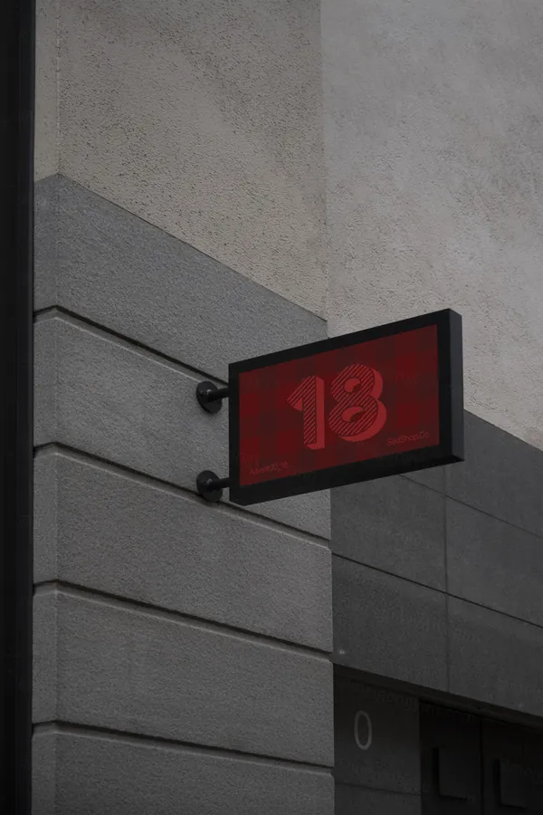 高质量店铺招牌导视灯箱指示牌设计展示样机模板 A22-18