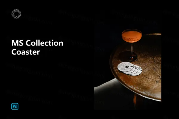 高端室内实拍无CG高档餐厅桌垫品牌设计贴图展示样机模板 Coaster