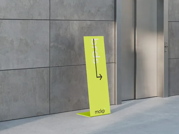 高质量高档场所导视系统L路牌指示牌设计提案贴图展示样机模板 Boards Mockups