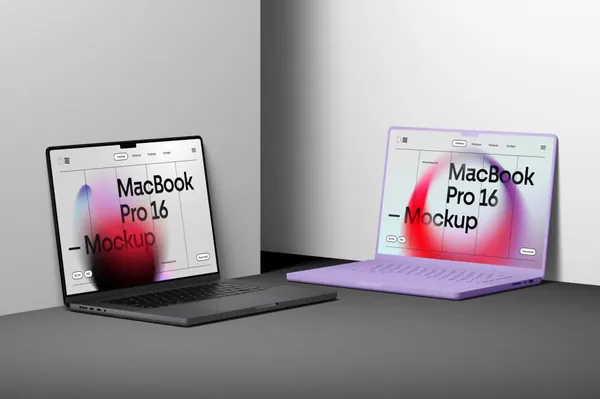 高质量极简风创意场景苹果笔记本网页设计提案展示样机模板 MacBook Pro 16 Mockup-16