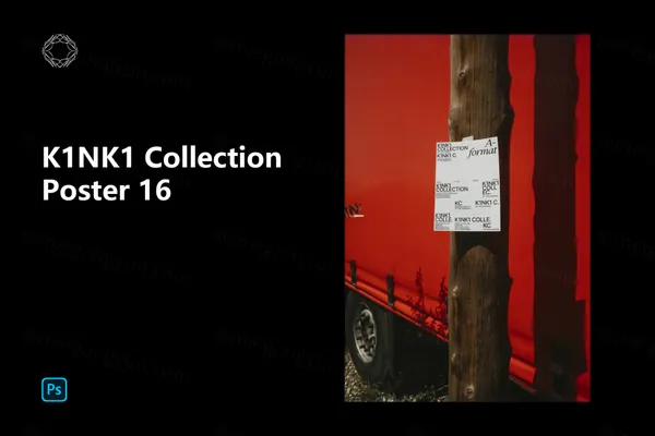 高端户外实拍挂在木头柱子上的宣传单海报设计提案贴图展示样机模板 Poster 16