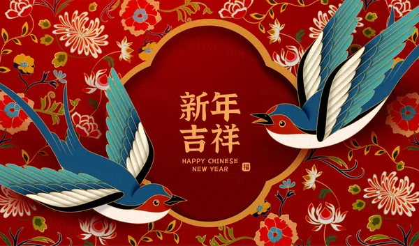 东方传统新年新春龙年中国春节迎新春EPS矢量插画海报素材-5