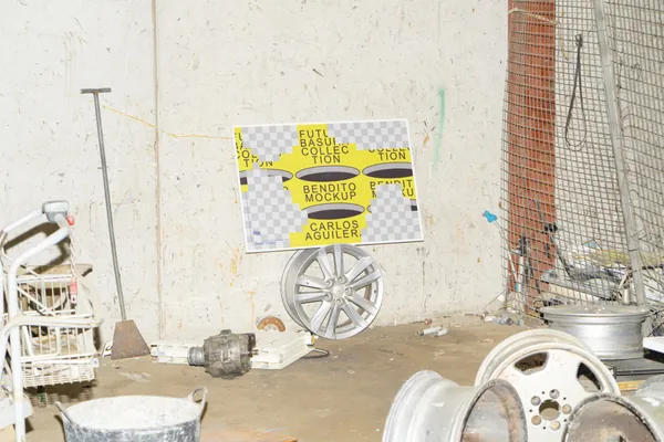 末日废土风废弃杂乱垃圾场景海报传单招贴设计贴图展示样机模板 Poster Mockup-14