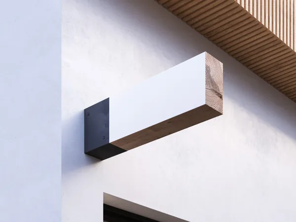 木质招牌路口店铺指示牌路牌导视系统设计提案贴图展示样机模板 Wood Signs Mockups-7