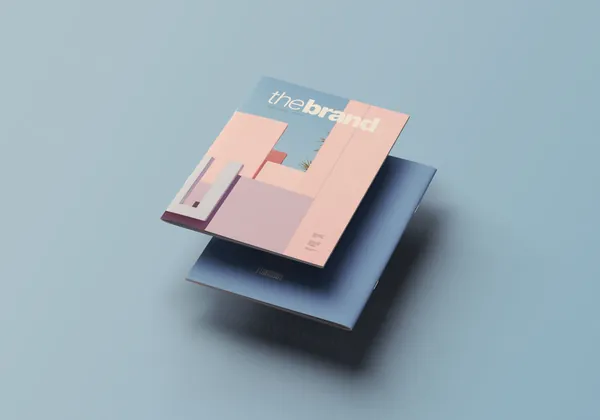 高质量极简主义悬浮杂志宣传册设计贴图展示样机模板 A4 Floating Magazine Mockup-7