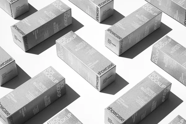 高质量等距视角平铺纸盒品牌包装设计贴图展示样机模板 Box Mockup-1