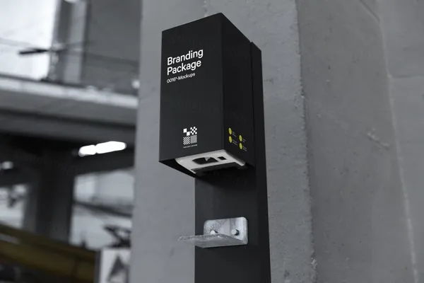 高端街道灯箱广告牌品牌导视系统设计贴图展示样机模板 Signage Mockup