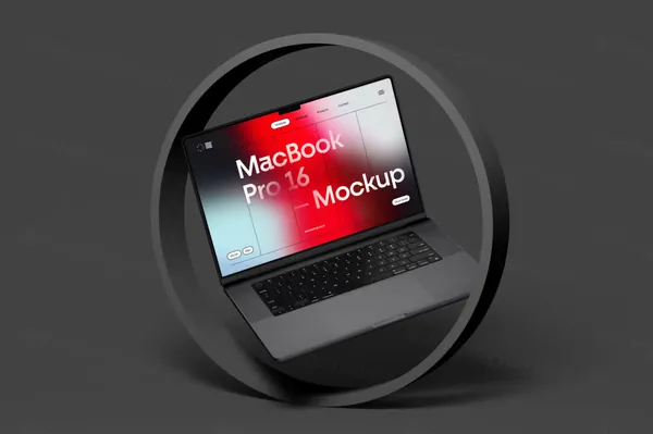 高质量极简风创意场景苹果笔记本网页设计提案展示样机模板 MacBook Pro 16 Mockup-7