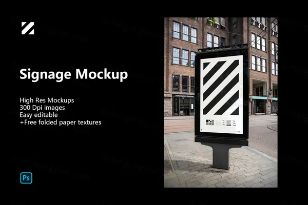 潮流户外都市街头广告牌海报设计提案贴图展示样机模板 Urban Poster Mockup-8