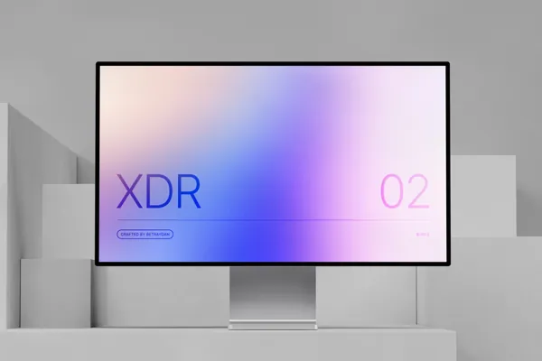 极简创意场景苹果XDR显示器网页设计展示样机模板素材 ProDisplay XDR Mockups-1