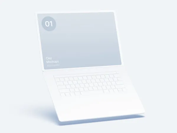 极简主义Apple笔记本电脑Web网页设计贴图展示样机模板 MacBook Laptop Clay Mockups-5