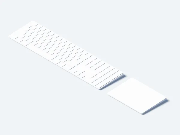 极简主义苹果键盘等距视角展示样机模板 Keyboard Clay Mockup-2