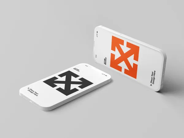 超高质量极简主义苹果手机APP设计UI界面贴图展示样机模板 iPhone Clay Mockups-13