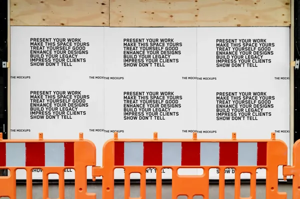 高质量城市摄影都市街道地产围栏广告牌海报设计贴图展示样机模板 TM-BILLBOARD-006