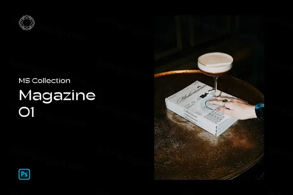 高端室内实拍无CG杂志书籍封面设计贴图展示样机模板 MS Magazine 01