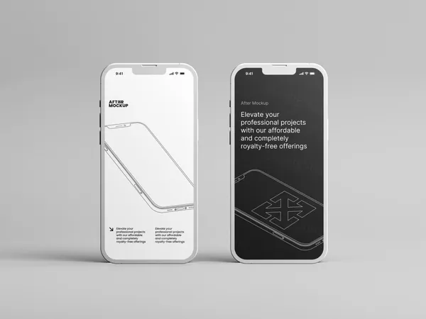 超高质量极简主义苹果手机APP设计UI界面贴图展示样机模板 iPhone Clay Mockups-4
