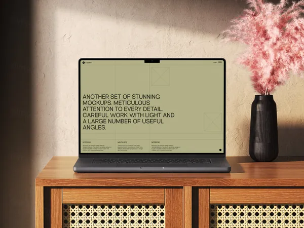 高质量北欧高雅家具装饰酒店陈设品牌网页设计贴图展示样机PSD模板-4