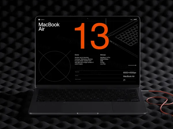 高质量苹果笔记本创意场景展示网页设计提案样机模板素材 MacBook Air Mockup-4