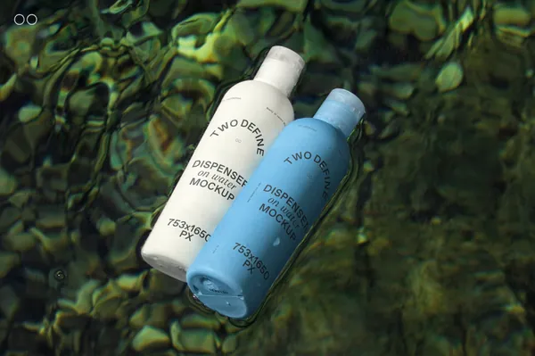 大自然户外水下实拍化妆品包装设计贴图展示样机模板素材 Beauty in Nature