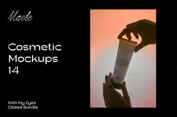 高端唯美梦幻Ins风保湿手霜防晒品牌纸盒包装设计贴图展示样机模板 Cosmetic Mockup-2