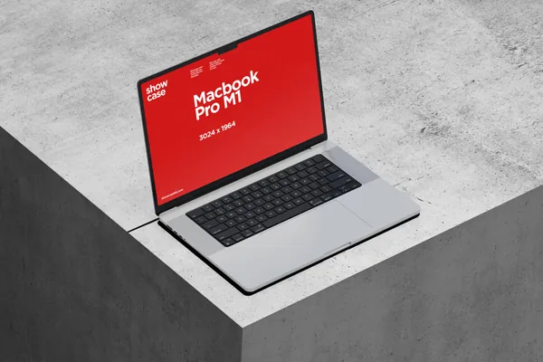 高质量苹果MacBook笔记本水泥地板场景App设计贴图UI展示样机模板素材-2