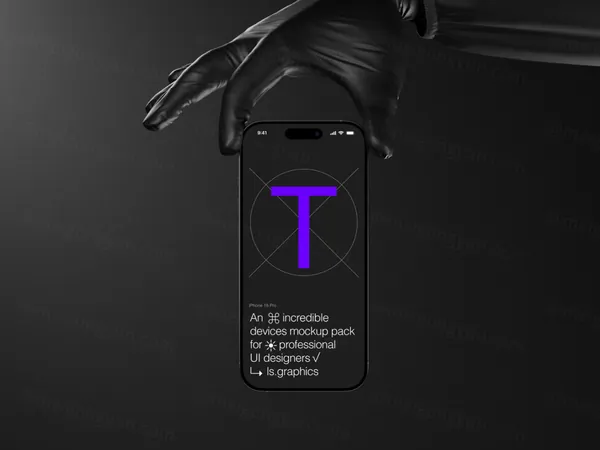 最新 iPhone 16 Pro 手持苹果手机高端极简场景品牌视觉 UI 贴图样机 PSD模板-11