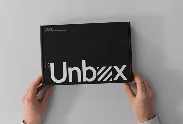 高质量拆箱场景特写镜头瓦楞纸快递纸箱品牌包装设计贴图展示样机模板 Unboxing Mockup-5