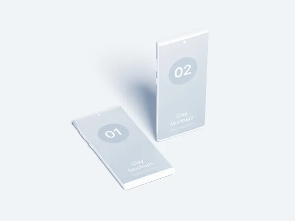 极简主义安卓手机APP设计UI界面贴图展示样机模板 Android Note Clay Mockups-8