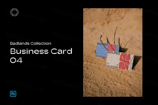 高端户外摄影无CG戈壁沙漠商务名片品牌设计贴图展示样机模板 BL Business Card 04