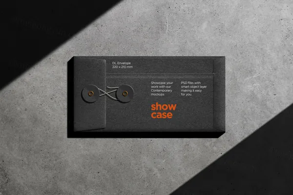 信封文件袋文件夹深灰系冷淡风高端品牌设计提案展示样机模板套装 Grey Series Mockup-1