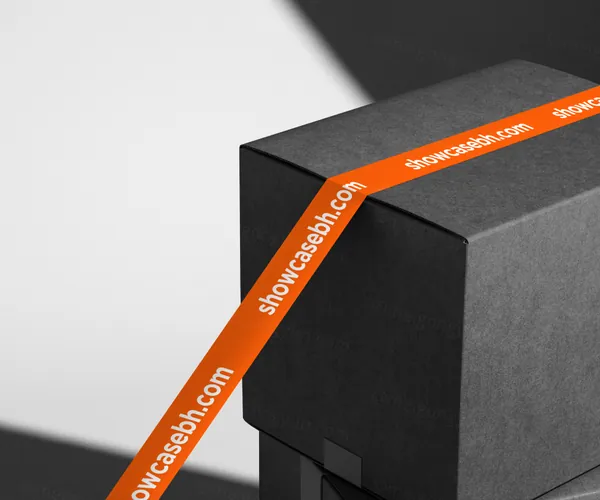 高端物流快递纸封箱带胶带公司企业品牌LOGO设计提案样机模板 T06_Tape on Box Mockup