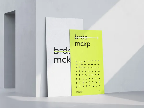 高质量高档场所导视系统路牌指示牌设计提案贴图展示样机模板 Boards Mockups-1