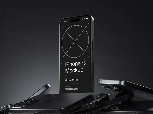 最新iPhone 15时尚潮流创意场景贴图展示样机模板素材 iPhone 15 Pro Mockup-7